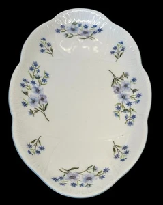Shelley Blue Rock Oval Plate Serving Dish 8 3/4" x 5 3/8" Bone China England - Picture 1 of 4