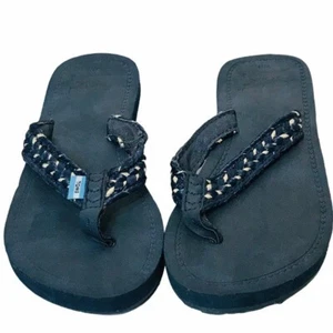 TOMS Black Flip Flops/Thong Sandals Women’s Size 5 - Picture 1 of 4