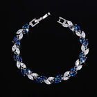 Bracelets chaîne maillons femmes blanc étincelant zircone cubique feuille colorée bracelets