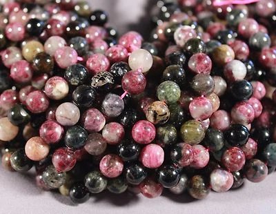 GORGEOUS NATURAL MULTI-COLOR TOURMALINE 7MM ROUND BEADS 15.5" STRAND - Image 1 of 2