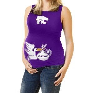 Camiseta sin mangas de maternidad Kanas State Wildcats púrpura y blanca nueva con etiquetas talla L - Imagen 1 de 9