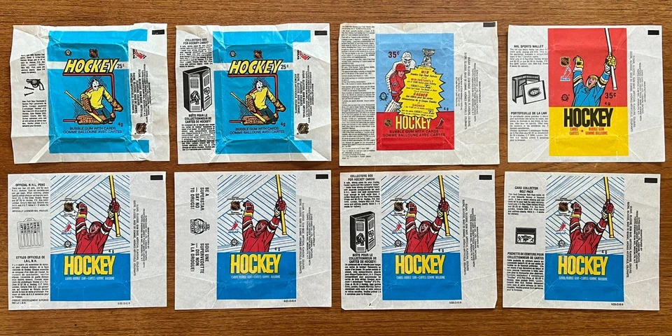 Lot of 8 O-Pee-Chee Wrappers 1982-83, 84-85, 87-88, 89-90 - Bild 1 von 1