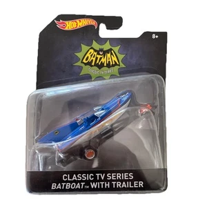 NEW Mattel DKL25 Hot Wheels Batman CLASSIC TV SERIES BATBOAT WITH TRAILER - Picture 1 of 11