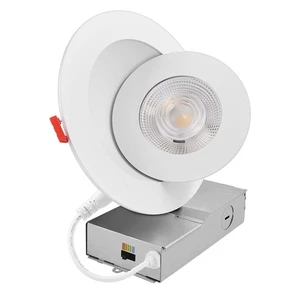 LUXRITE 6 in. Gimbal Recessed Light J-Box 5CCT Dimmable 15W 1000LM ETL Listed - Picture 1 of 7