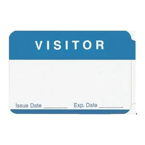 Manufacturer Varies Blue Visitor Badge,2-3/8 in. L,PK100 45TU77 Manufacturer - Picture 1 of 1