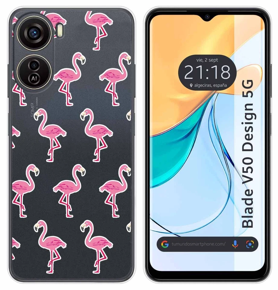 Cover Silicone Trasparente per ZTE Blade V50 Design 5g Disegno Flamenco Disegni - Immagine 1 di 1