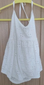 Hollister Broderie Anglaise Lace White Cotton Halterneck Top - Size small - Picture 1 of 5