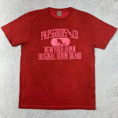 Camiseta PRPS PRODUCTS&CO Roja Gráfica "Nueva York Japón Original Denim Brand" Para Hombre L Foto 1 de 4