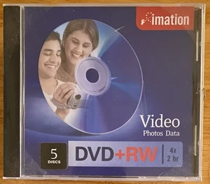 Imation DVD+RW 4x 2 Hour 5 Pack New Sealed - Bild 1 von 3