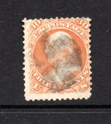 Estampilla antigua de Estados Unidos 1861 30 C. Benjamin Franklin (Michel 24) bonita usada Foto 1 de 2