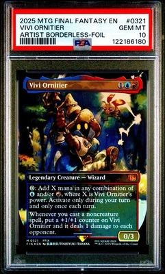 2025 MTG Final Fantasy VIVI ORNITIER * Artist Borderless Foil #0321 * PSA 10 - Image 1 of 2