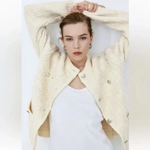 Neu mit Etikett H&M ~ strukturierter Cardigan Pullover ~ L / XL ~ TASCHEN - Bild 1 von 14