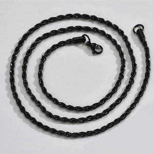 Collana da Uomo in Acciaio Tinta Unita Stile Hip-Hop Punk - Picture 1 of 2