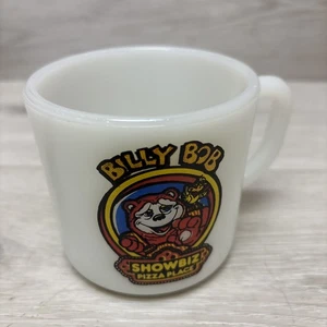 Rare Vintage 1980s Billy Bob Showbiz pizza place milk glass mug anchor hocking - Bild 1 von 5