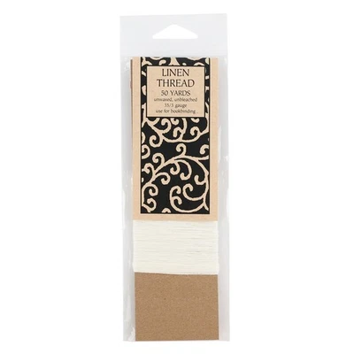 Linen Thread Archival Quality Natural Unbleached and Unwaxed 50 Yards 35/3 Ga... - Image 1 of 4