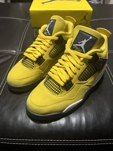 Nike Air Jordan 4 Retro Lightning Tour Yellow Sneakers CT8527-700 Men’s Size 8.5 - Picture 1 of 13