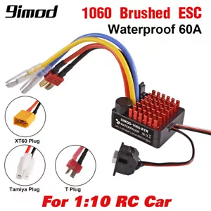 9IMOD 1060 RTR 60A Brushed ESC 2-3S Waterproof BEC for 1/10 SCX10 TRX4 TRX6 Cars - Picture 1 of 21