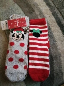BNWT SIZE 6 - 8 1/2 DISNEY X2 MICKEY MOUSE XMAS SOCKS - Picture 1 of 1