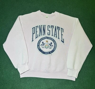 Vintage 90s Penn State Pink FADED Womens Large Collegiate Crewneck Sweatshirt  - Image 1 of 4