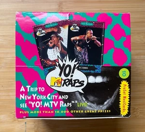 VINTAGE!  1991 Pro Set MusiCards YO! MTV RAPS box w/ 32 UNOPENED Packs! - Picture 1 of 8