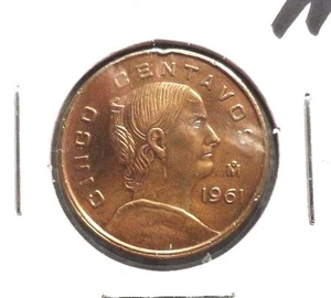 MONETA MESSICANA 5 CENTAVOS 1961 CIRCOLATA!! - Foto 1 di 3
