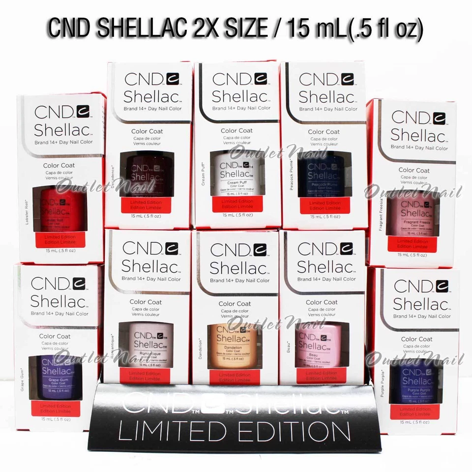 Limited LARGE CND Shellac Gel Polish BIG SIZE 0.5oz 15ml Pick ANY Color Base Top - Image 1 of 1