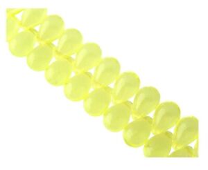 50 Preciosa Czech Glass Transparent Yellow Jonquil 9x6mm Teardrop Fringe Beads