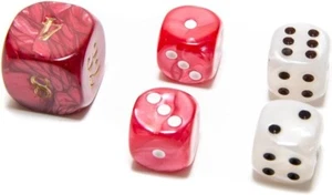 Cambor Games Deluxe Marbleized Backgammon Dice Set Red-Ivory - Picture 1 of 1