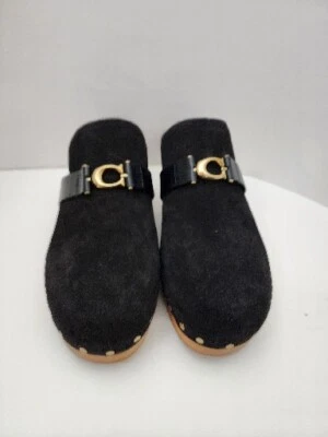 NUEVOS ZUECOS MUJER COACH Finlay gamuza EE. UU. 7 UE 37 $185 NEGROS SIN CORDONES Foto 1 de 4