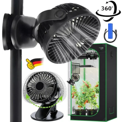 Mini Grow Ventilator mit Clip Klemme + Standfuß Clipventilator für Grow Zelt Box - Bild 1 von 4