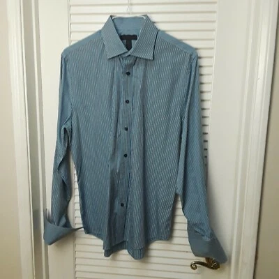 Camisa Express Design Studio Para Hombre Manga Larga Con Botones Puño Francés Talla M 15-15.5 Foto 1 de 4