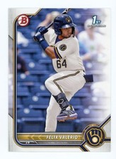 2022 Bowman Prospects #BP-128 Felix Valerio - Milwaukee Brewers 1st **INVEST** 