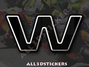 3D Stickers Resin Domed LETTER W - Color Black - 25 mm(1 inch) Adhesive Decal - Bild 1 von 1