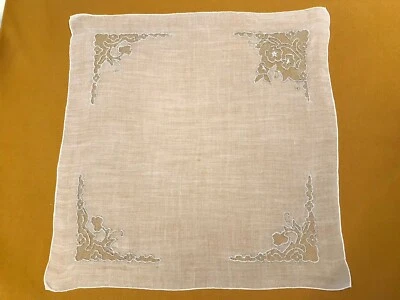 ⭐️Pañuelo de boda nupcial vintage antiguo Madeira sobre encaje floral⭐️ Foto 1 de 4