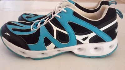 Speedo Womens Size 9 Sneakers Black Blue White Athletic Activewear Shoes Lace Up - Image 1 of 4