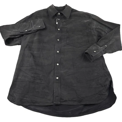 MM6 Maison Margiela Gray Crinkle Denim Oversized Overshirt Jacket Mens Medium - Image 1 of 4