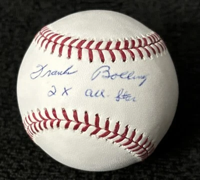 Frank Bolling 2x All Star SIGNED OMLB AUTOGRAPHED BASEBALL - Image 1 of 2