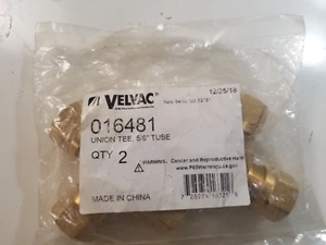 Velvac 016481 Union Tee 5/8" Tube ( 2 Pack ) - Picture 1 of 3