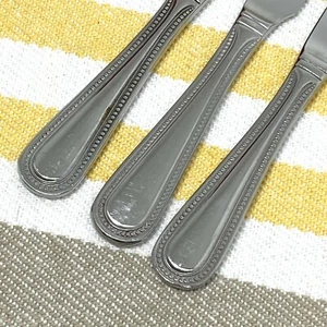 Vajilla de plata brillante con bordes 18/10 de acero inoxidable con cuentas de 18/10 cuchillo para 3 cenas - Imagen 1 de 4