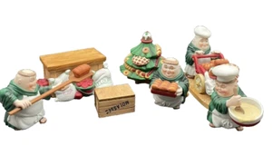 Dept 56 Merry Maker Monks Set of 7 Baking at Christmas - Picture 1 of 23