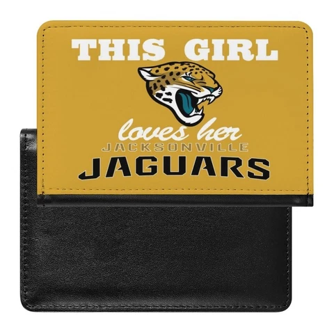 This Girl Loves Her Jacksonville Jaguars Passport Holder Protector Cover Wallets Cover