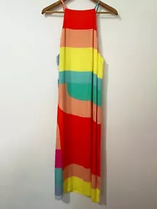 Mara Hoffman Midi Dress Womens Multicolor Striped Size L - Picture 1 of 3