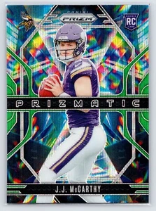 2024 Panini Prizm Football - Prizmatic Green J.J. McCarthy RC No. 8 Vikings - Picture 1 of 2