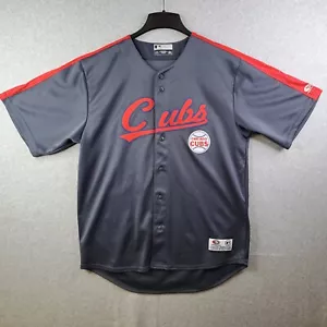 Maglia Chicago Cubs uomo grande camicia con bottoni vero fan manica corta originale MLB - Foto 1 di 9