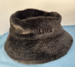 Vintage Levi Strauss & Co B;acl Furry Fuzzy Bucket Hat - Picture 1 of 4