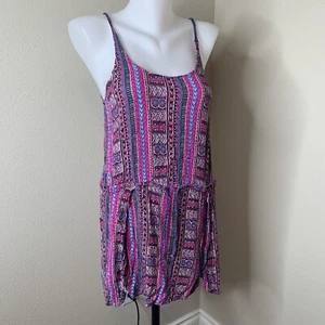 Lucky Brand Swimwear Cover Up Boho Aztec Pink Purple Sz Medium - Picture 1 of 8