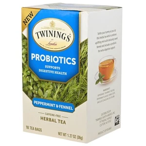 Twinings Superblends Caffeine-Free Herbal Tea - Probiotics - Peppermint & Fenne - Picture 1 of 3