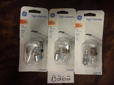 6 GE High Intensity 12W S8 Bulbs B15s Base 12 Volts MADE IN HUNGARY - Image 1 of 2