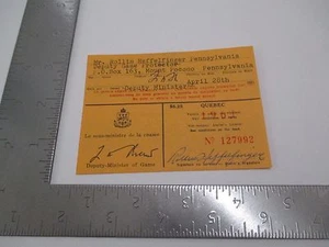 Vintage 1961 Quebec Non-Resident Angelschein Mr. Rollin Heffelfinger S912 - Bild 1 von 2