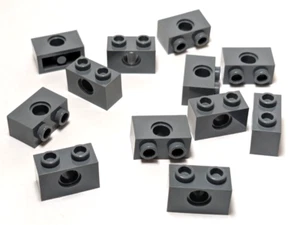 Lego-Menge 12-dunkelgrau, Technic Stein 1 x 2 [1 Pin Loch] - Bild 1 von 1